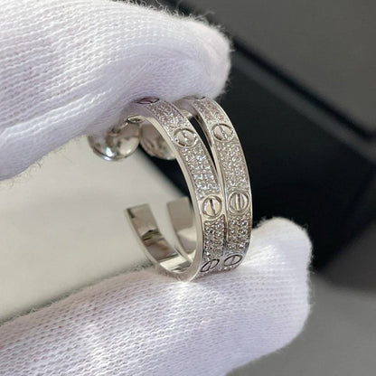 [Camiery] LOVE EARRINGS 3.6MM DIAMOND PAVED