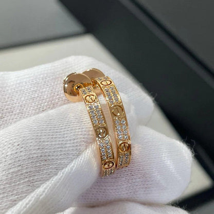 [Camiery] LOVE EARRINGS 3.6MM DIAMOND PAVED