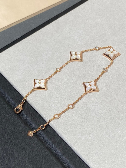 [Camiery]STAR 4 MOTIF MOP DIAMOND PINK GOLD BRACELET