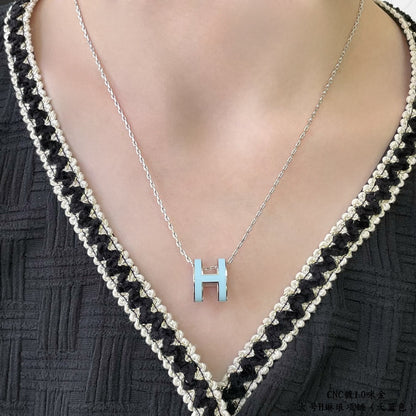 [Camiery]POP H SKY BLUE NECKLACE