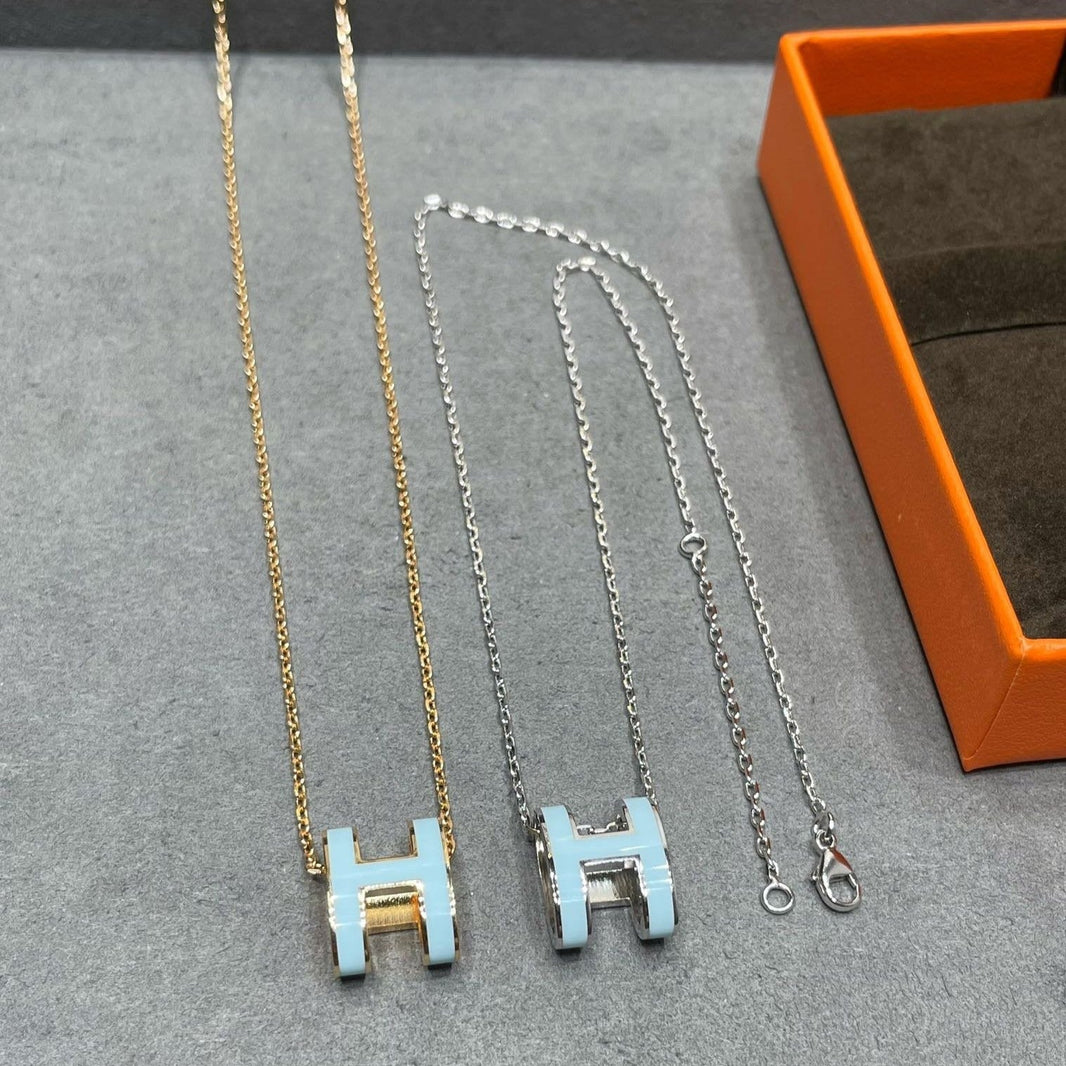 [Camiery]POP H SKY BLUE NECKLACE
