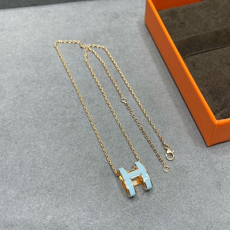 [Camiery]POP H SKY BLUE NECKLACE