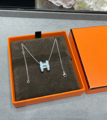 [Camiery]POP H SKY BLUE NECKLACE
