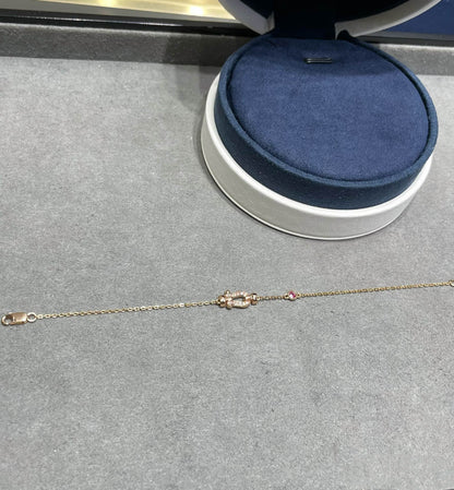 [Camiery]FORCE 10 DIAMOND CHAIN LINK PINK GOLD BRACELET