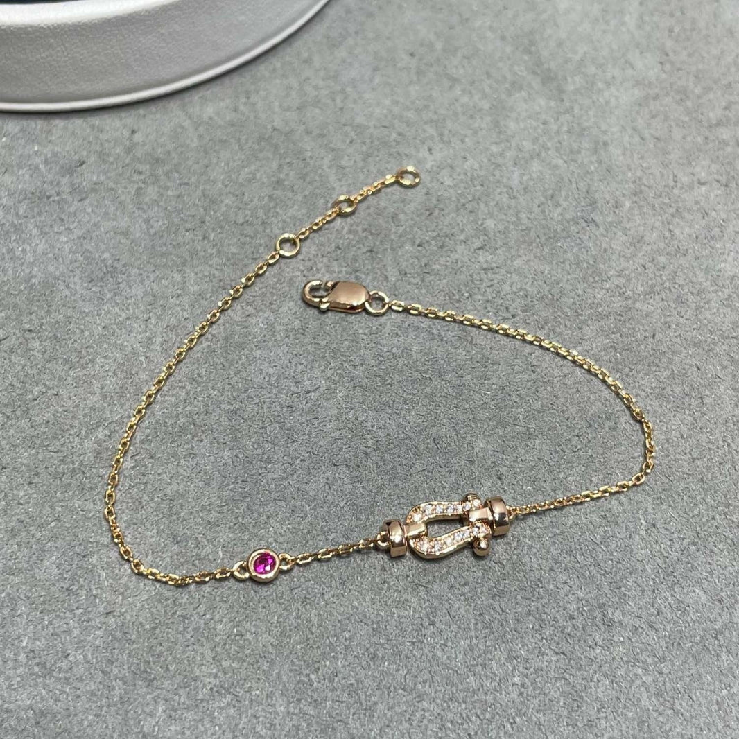 [Camiery]FORCE 10 DIAMOND CHAIN LINK PINK GOLD BRACELET