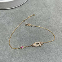 [Camiery]FORCE 10 DIAMOND CHAIN LINK PINK GOLD BRACELET