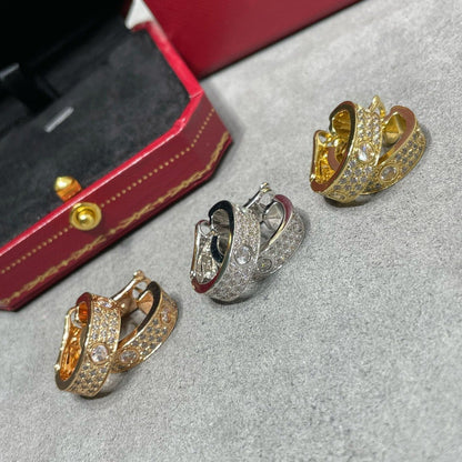 [Camiery] LOVE 5.5MM DIAMOND PAVED EARRINGS