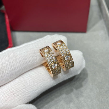 [Camiery] LOVE 5.5MM DIAMOND PAVED EARRINGS