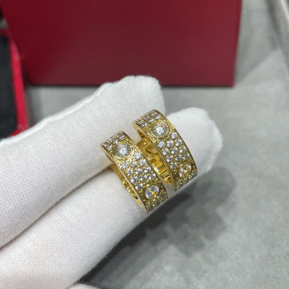 [Camiery] LOVE 5.5MM DIAMOND PAVED EARRINGS