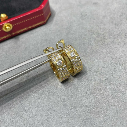 [Camiery] LOVE 5.5MM DIAMOND PAVED EARRINGS
