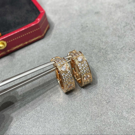 [Camiery] LOVE 5.5MM DIAMOND PAVED EARRINGS