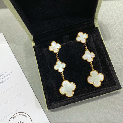 [Camiery]CLOVER MOP 3 MOTIFS GOLD EARRINGS