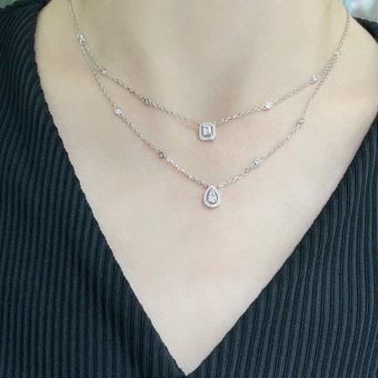 [Camiery]MY TWIN 2 ROW DIAMOND NECKLACE