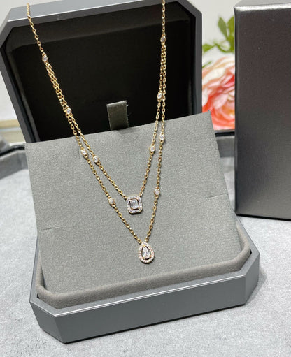 [Camiery]MY TWIN 2 ROW DIAMOND NECKLACE