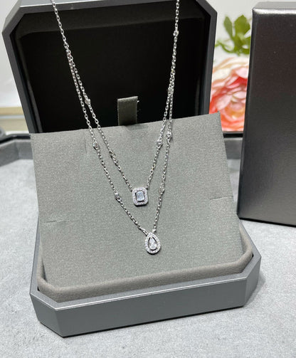 [Camiery]MY TWIN 2 ROW DIAMOND NECKLACE
