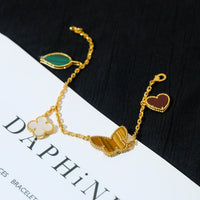 [Camiery]LUCKY SPRING 5 MOTIF GOLD BRACELET