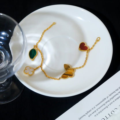 [Camiery]LUCKY SPRING 5 MOTIF GOLD BRACELET