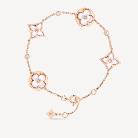 [Camiery]STAR AND SUN 4 MOTIF WHITE MOP PINK GOLD BRACELET