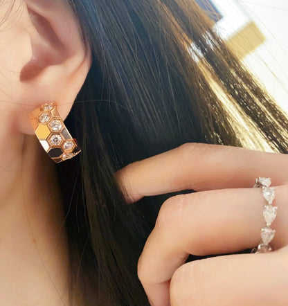 [Camiery]BEE LOVE DIAMOND HOOP EARRINGS