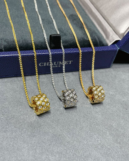 [Camiery]BEE LOVE DIAMOND PAVED 3 ROW NECKLACE