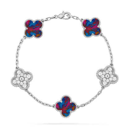 [Camiery]CLOVER 5 MOTIF COLOR GEMSTONES BRACELET COLLECTION