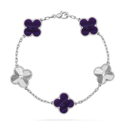 [Camiery]CLOVER 5 MOTIF PURPLE STRIPES BRACELET COLLECTION