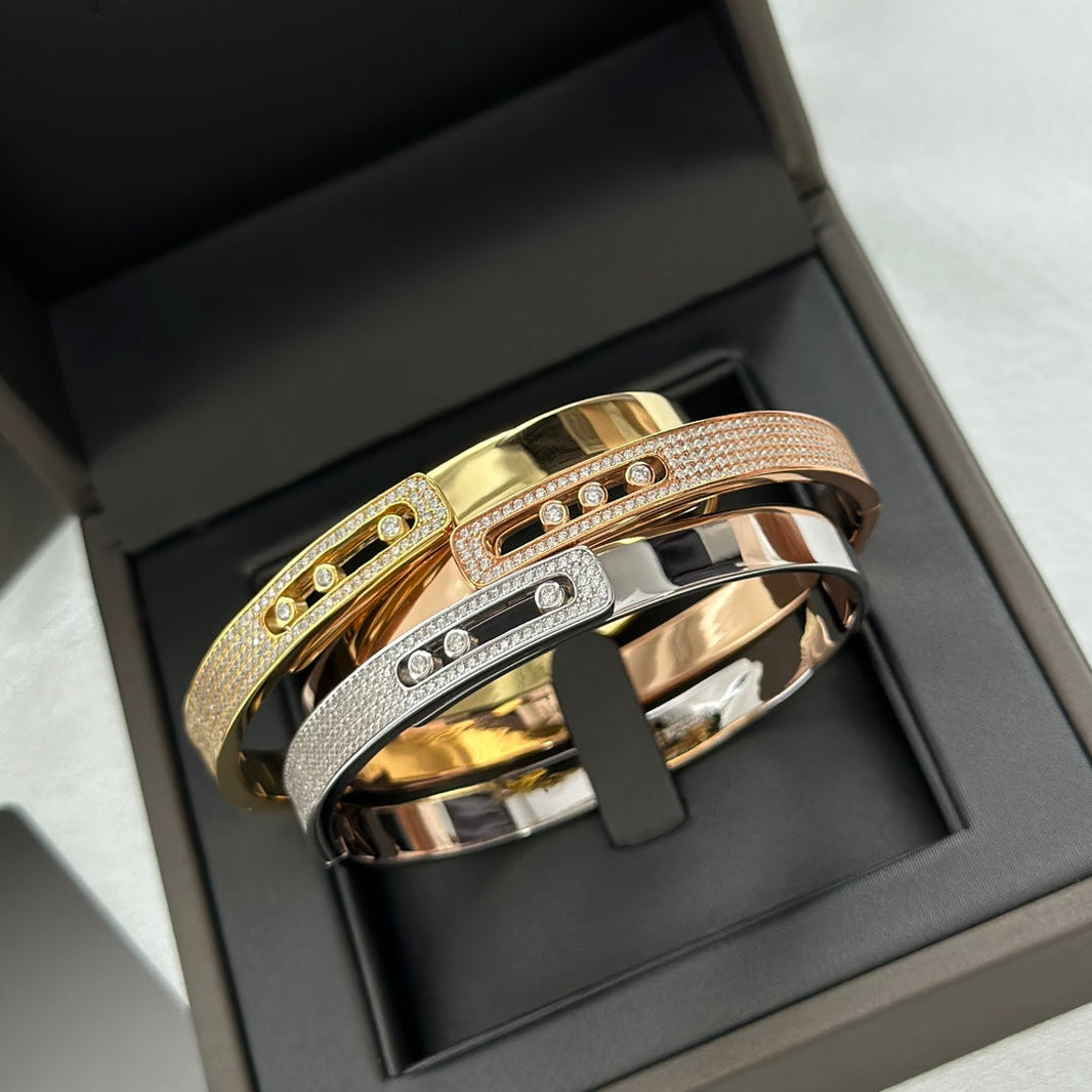 [Camiery]Move Noa Rose Gold Pavé Diamond Bangle Bracelet