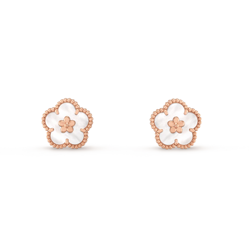 [Camiery]LUCKY PINK GOLD WHITE MOP EARRINGS