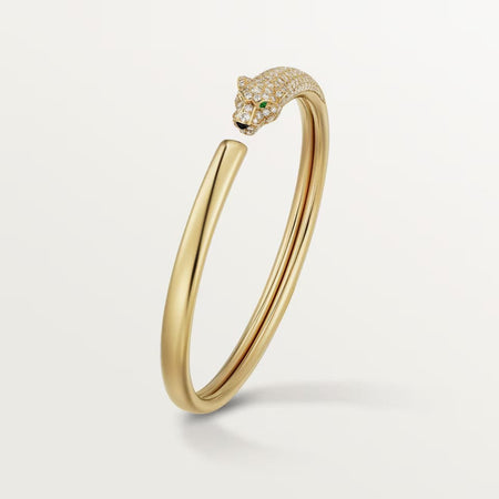 [Camiery] PANTHERE HALF DIAMOND OPEN BRACELET