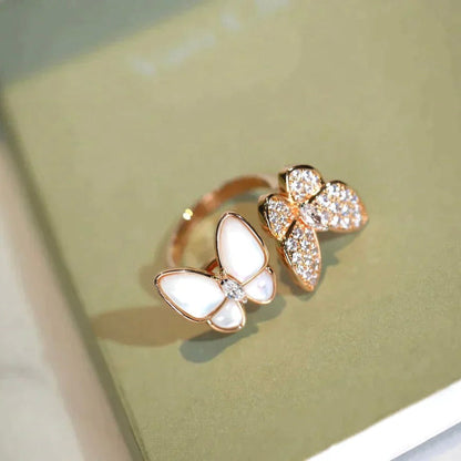 [Camiery]TWIN BUTTERFLY DIAMOND MOP RING