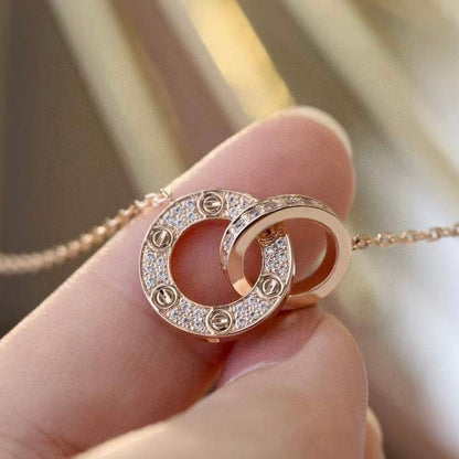 [Camiery] LOVE  FULL DIAMOND PENDANT NECKLACE