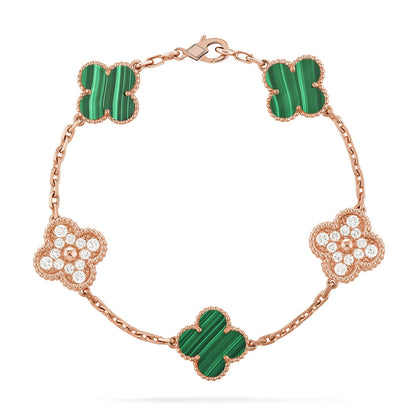 [Camiery] CLOVER 5 MOTIF MALACHITE BRACELET COLLECTION