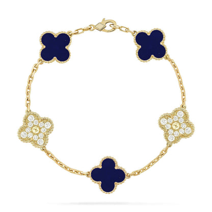 [Camiery]CLOVER 5 MOTIF LAPIS LAZULI BRACELET COLLECTION