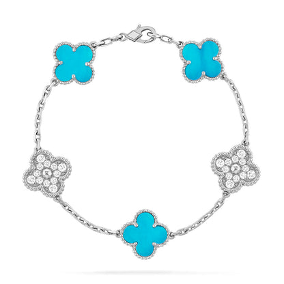 [Camiery] CLOVER 5 MOTIF TURQUOISE BRACELET COLLECTION