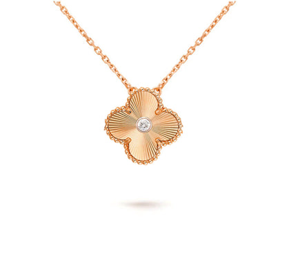 [Camiery]CLOVER 15MM DIAMOND SINGLE FLOWER NECKLACE COLLECTION