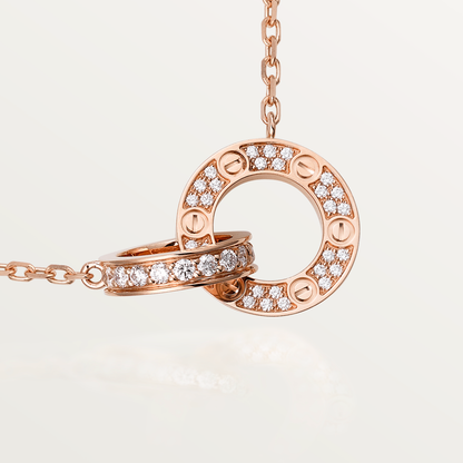 [Camiery] LOVE  FULL DIAMOND PENDANT NECKLACE