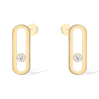[Camiery]MOVE UNO SMALL 1 DIAMOND EARRINGS
