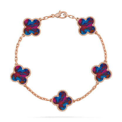 [Camiery]CLOVER 5 MOTIF COLOR GEMSTONES BRACELET COLLECTION