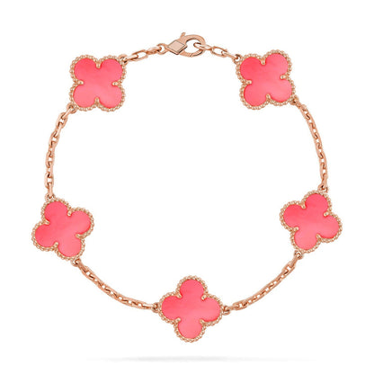[Camiery] CLOVER 5 MOTIFS  PINK MOP BRACELET COLLECTION
