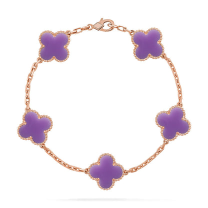 [Camiery]CLOVER 5 MOTIF LIGHT PURPLE BRACELET COLLECTION