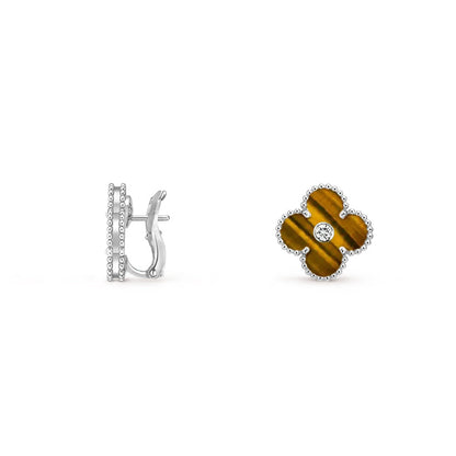 [Camiery]CLOVER SILVER 15MM MOP DIAMOND EARRINGS COLLECTION
