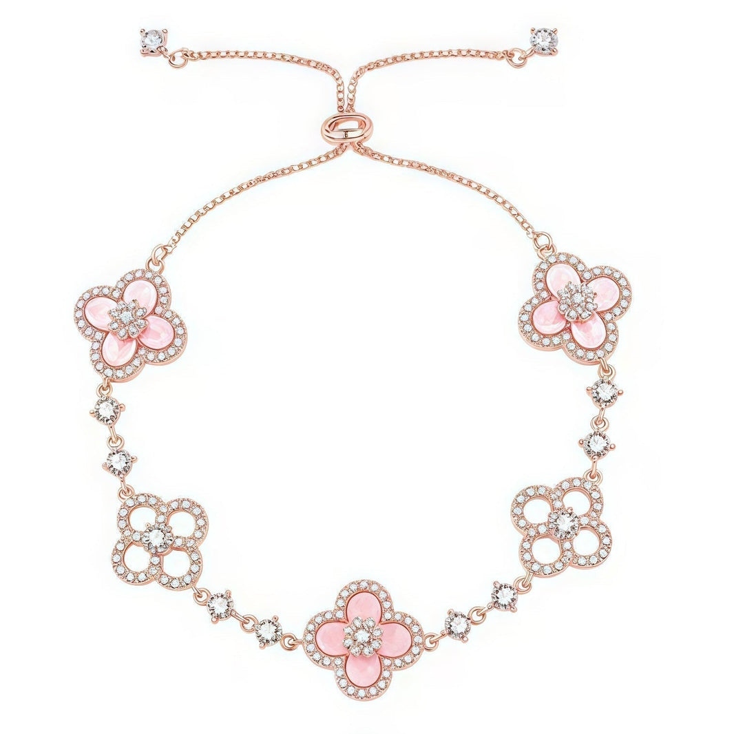 [Camiery]CLOVER 5 MOTIF PINK BLUE RED WHITE BRACELET