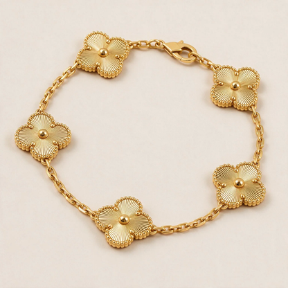 [Camiery] Clover & Love & Juste 3-Piece Gold Bracelet Stack Set