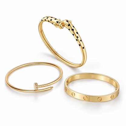 [Camiery] Panthère & LOVE  & JUSTE  Diamond Bracelet Stack Set