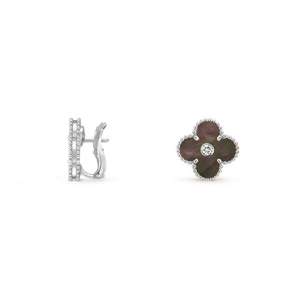 [Camiery]CLOVER SILVER 15MM MOP DIAMOND EARRINGS COLLECTION