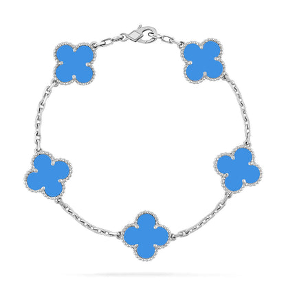 [Camiery] CLOVER 5 MOTIF BLUE AGATE BRACELET COLLECTION