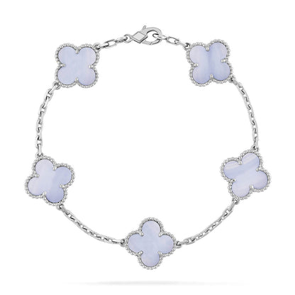[Camiery] CLOVER 5 MOTIF PURPLE CHALCEDONY BRACELET COLLECTION