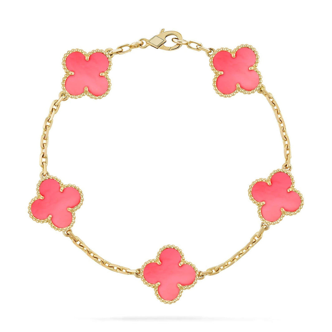 [Camiery] CLOVER 5 MOTIFS  PINK MOP BRACELET COLLECTION