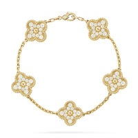 [Camiery] CLOVER 5 MOTIF FULL DIAMOND BRACELET COLLECTION