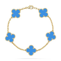 [Camiery] CLOVER 5 MOTIF BLUE AGATE BRACELET COLLECTION